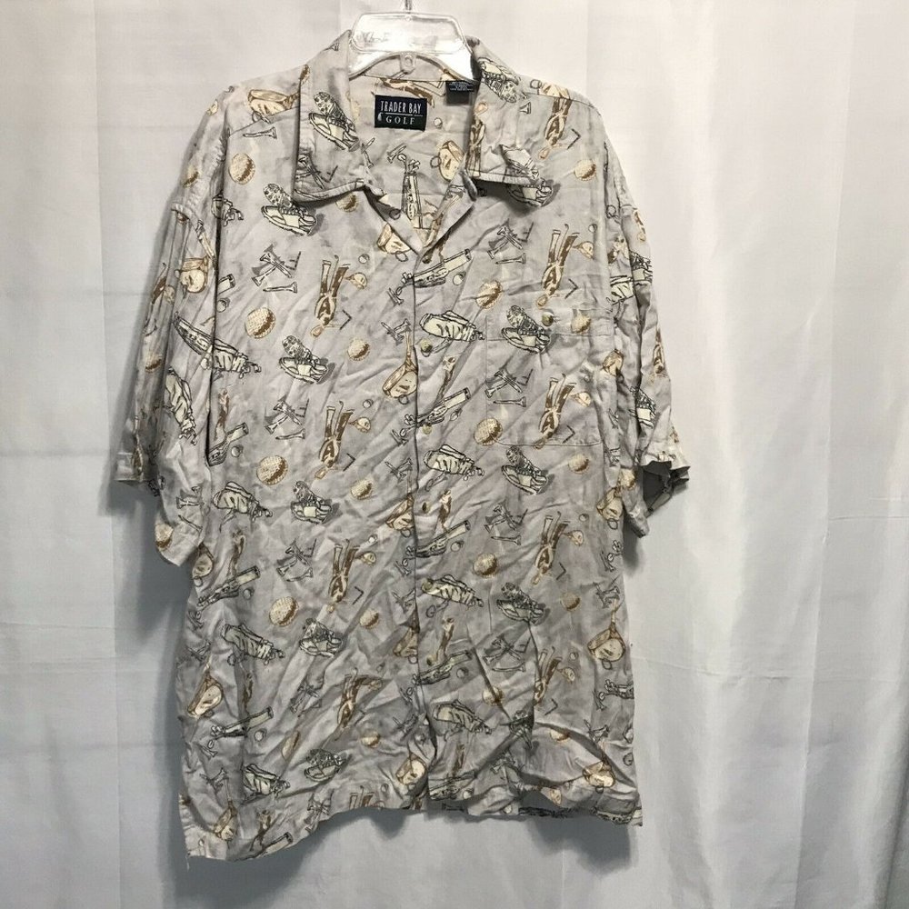 Trader Bay Golf` Collared Button Up Shirt ~ Sz L - image 2